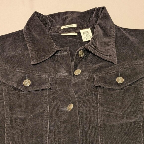 J.C. Penny St. Johns Bay Black 7 Button Up Corduroy Womens M Jacket - NWT - Picture 3 of 13